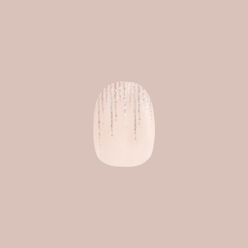 Shimmer Tinsel French - Press-On | Extra Short | Round