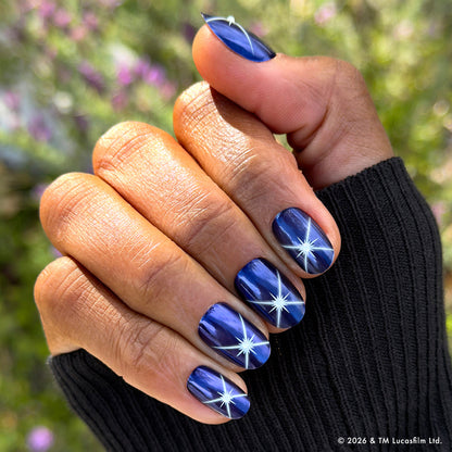 Blue Celestial Chrome - Press-Ons | Short | Round