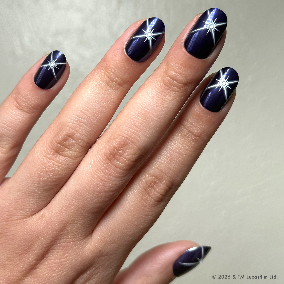 Blue Celestial Chrome - Press-Ons | Short | Round
