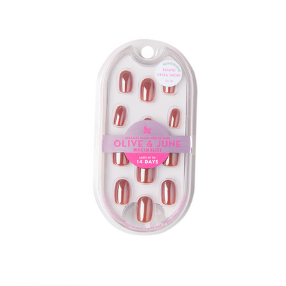 JJ Chrome - Press-On | Extra Short | Round