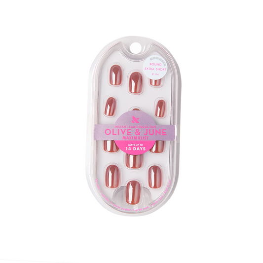 JJ Chrome - Press-On | Extra Short | Round