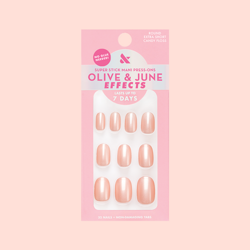 Candy Floss | Extra Short | Round - Tab Press-On