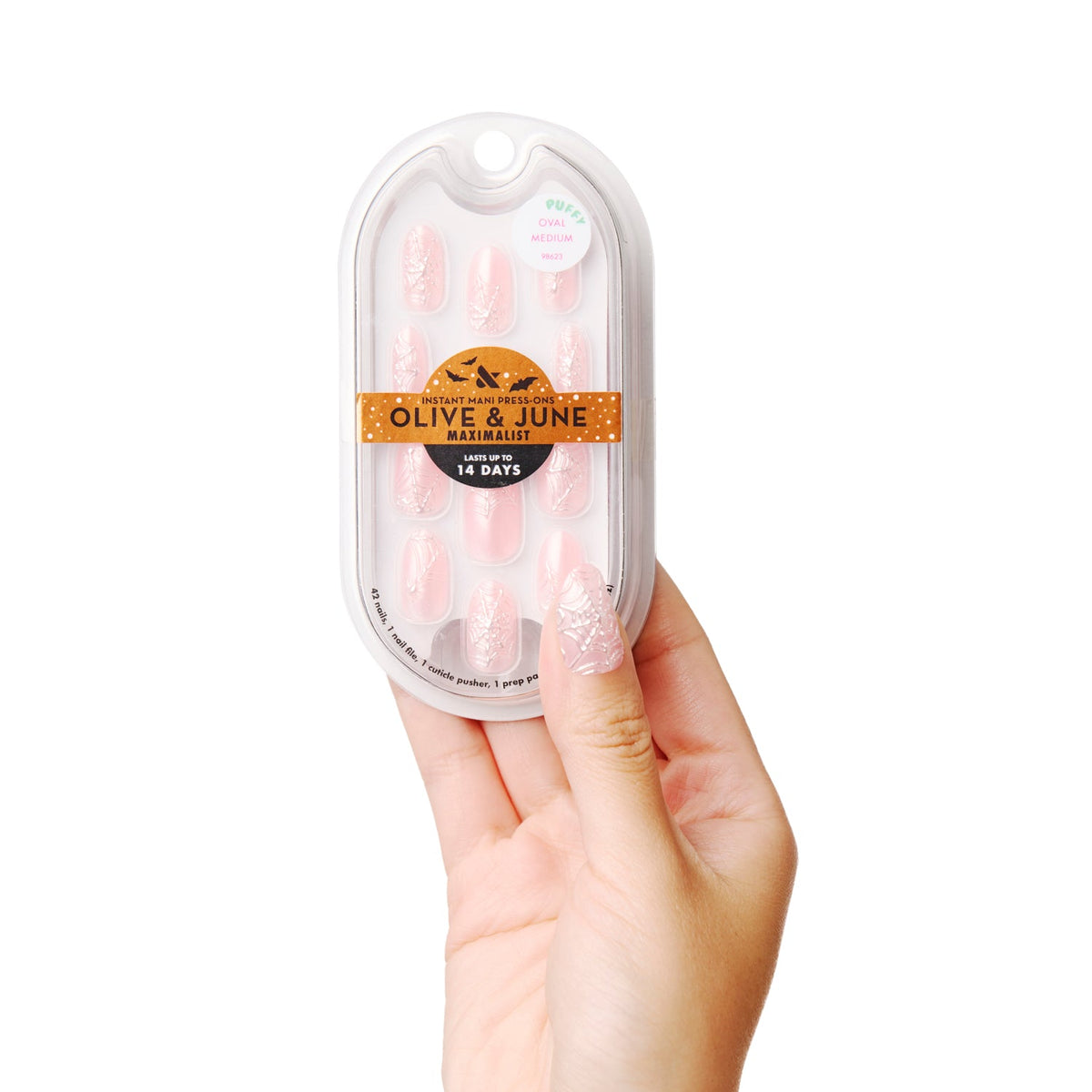 Candy Chrome Spiderwebs - Press-On | Medium | Oval