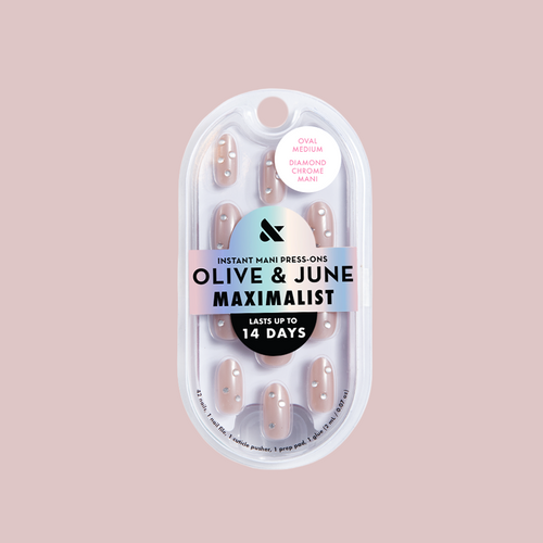 Diamond Chrome Mani - Press-On | Medium | Oval