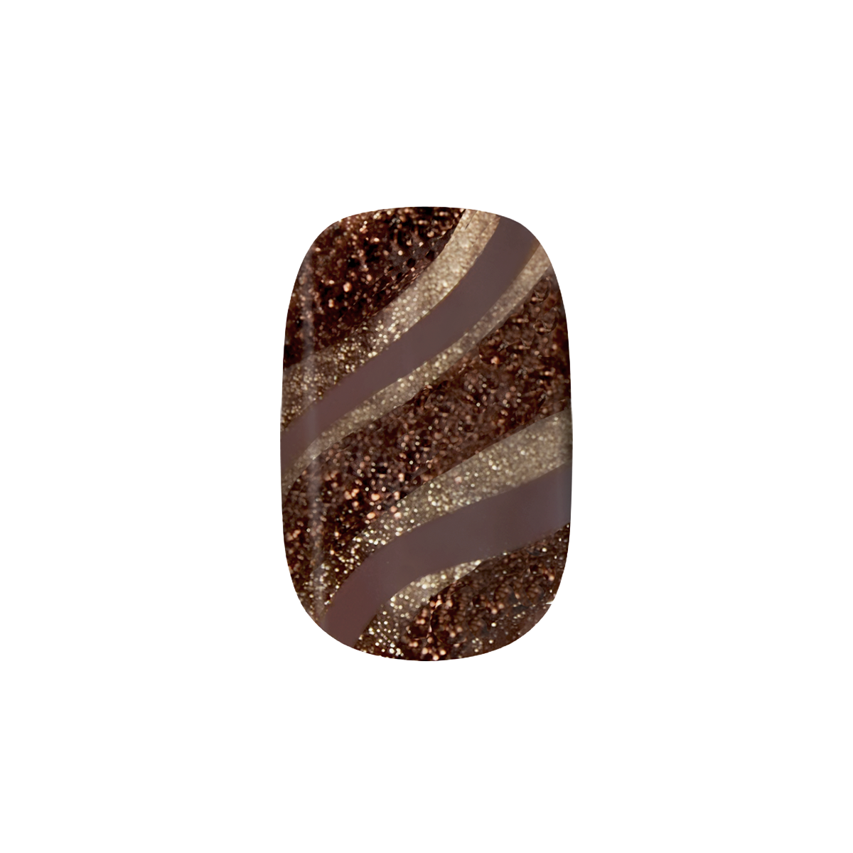 Espresso Shimmer Swirl - Press-On | Short | Squoval