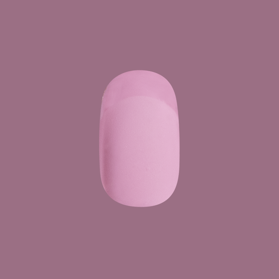 Glossy Tip Rosy French - Press-On | Short | Round