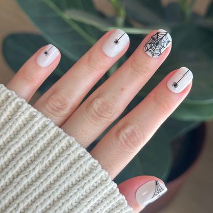 Halloween Spiderwebs - Press-On | Extra Short | Squoval