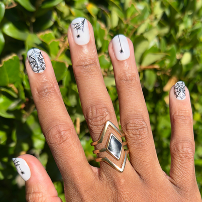 Halloween Spiderwebs - Press-On | Extra Short | Squoval