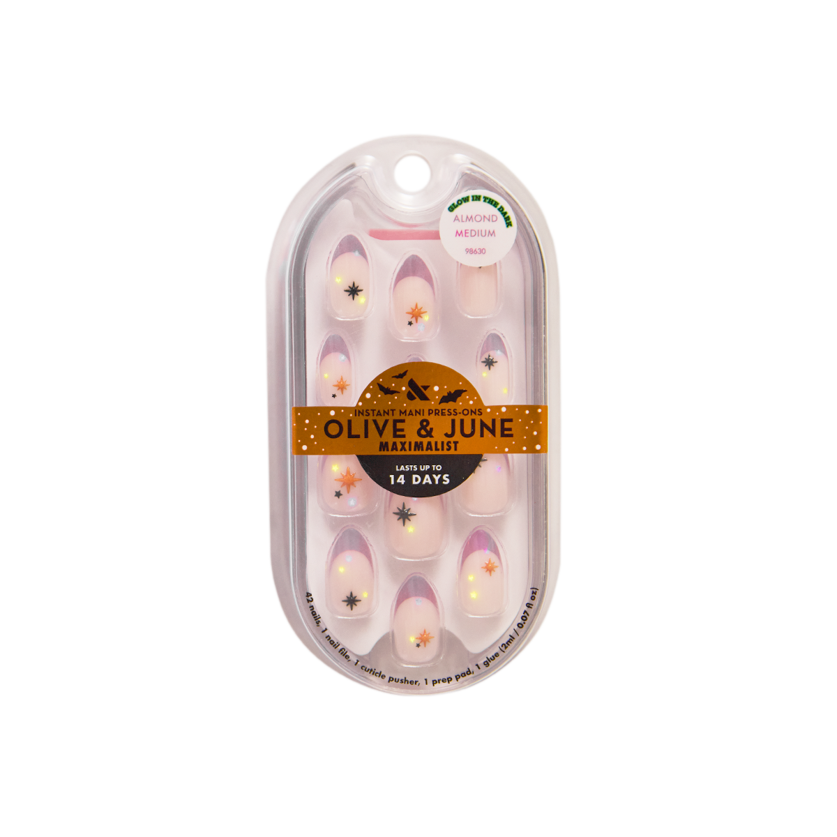 Halloween Sparkle French - Press-On | Medium | Almond