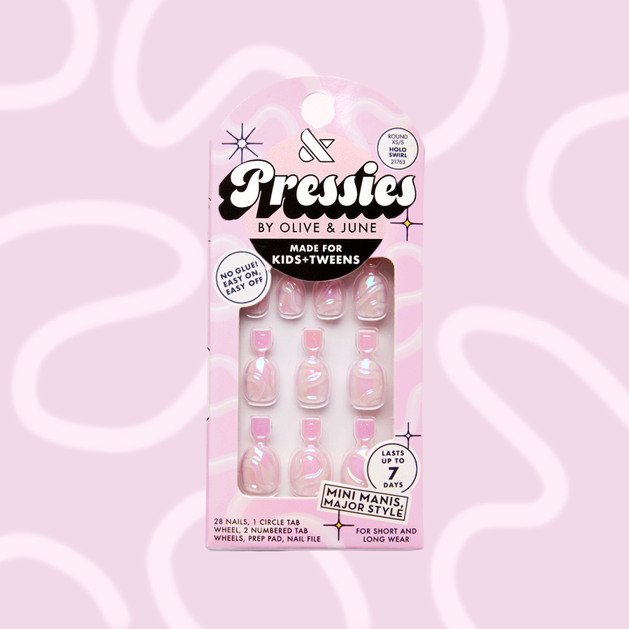 Holo Swirl - Pressies | Extra Short Short | Round
