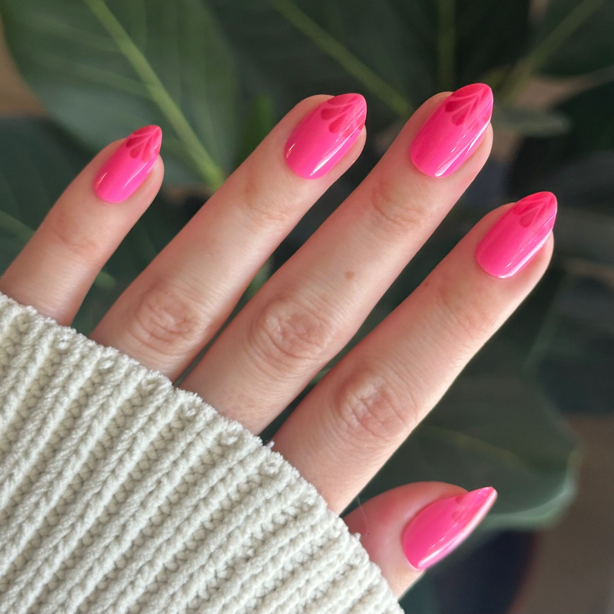 Magenta Chrome Tips - Press-On | Medium | Almond