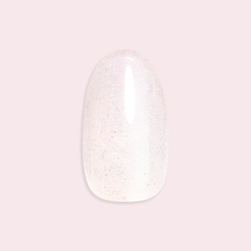 Milky Micro Glitter - Press-On | Medium | Oval