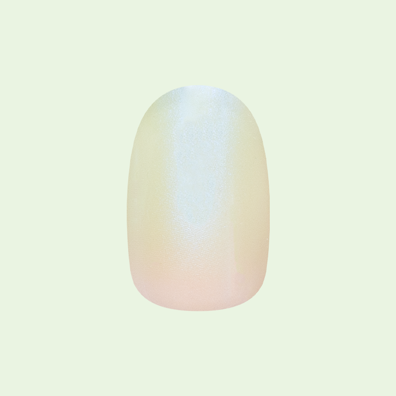 Minty Shimmer | Extra Short | Round - Tab Press-On