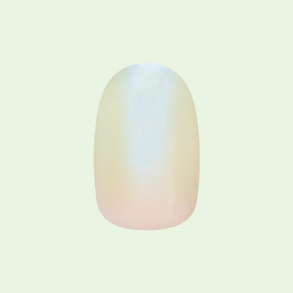 Minty Shimmer | Extra Short | Round - Tab Press-On