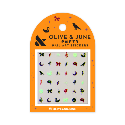 Halloween Puffy Nail Art Stickers - Goth Glam
