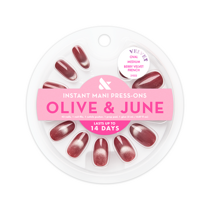 Berry Velvet French - Press-On | Medium | Oval