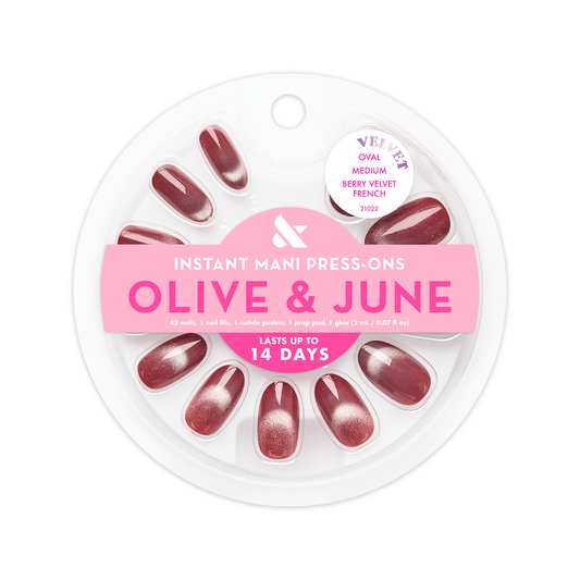 Berry Velvet French - Press-On | Medium | Oval