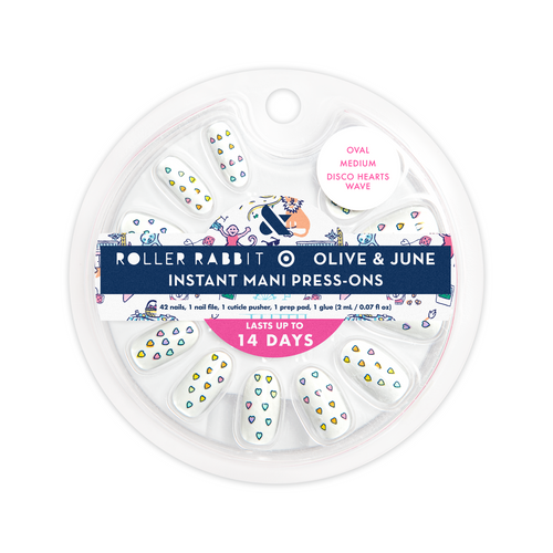 Disco Hearts Wave - Press On | Medium | Oval