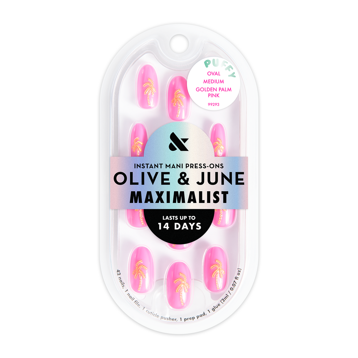 Golden Palm Pink - Press On | Medium | Oval