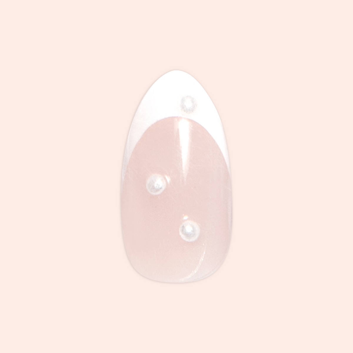 Iconic French Puffy Pearls - Press On | Medium | Almond