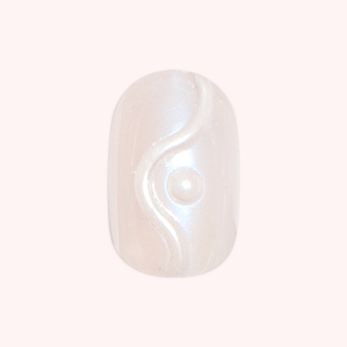 Pink Goldfish 3D Swirl - Press On | Extra Short | Round