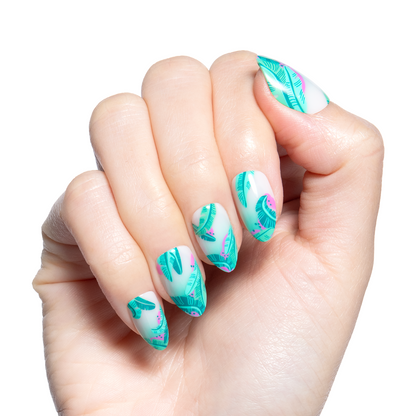 Pink Palace Palms - Press On | Medium | Almond