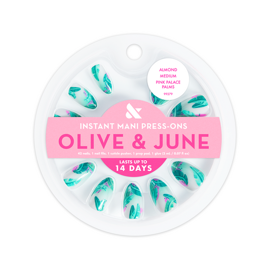 Pink Palace Palms - Press On | Medium | Almond