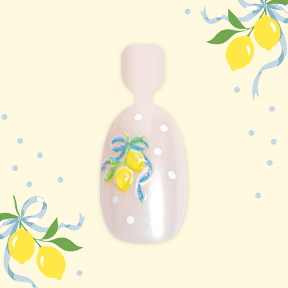 Lemon Polka Dot Party  - Pressies | Short Medium | Round