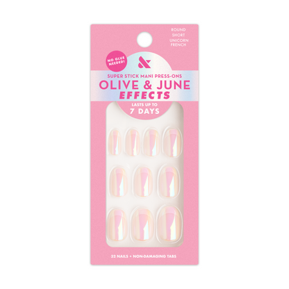 Unicorn French - Tab Press On | Short | Round