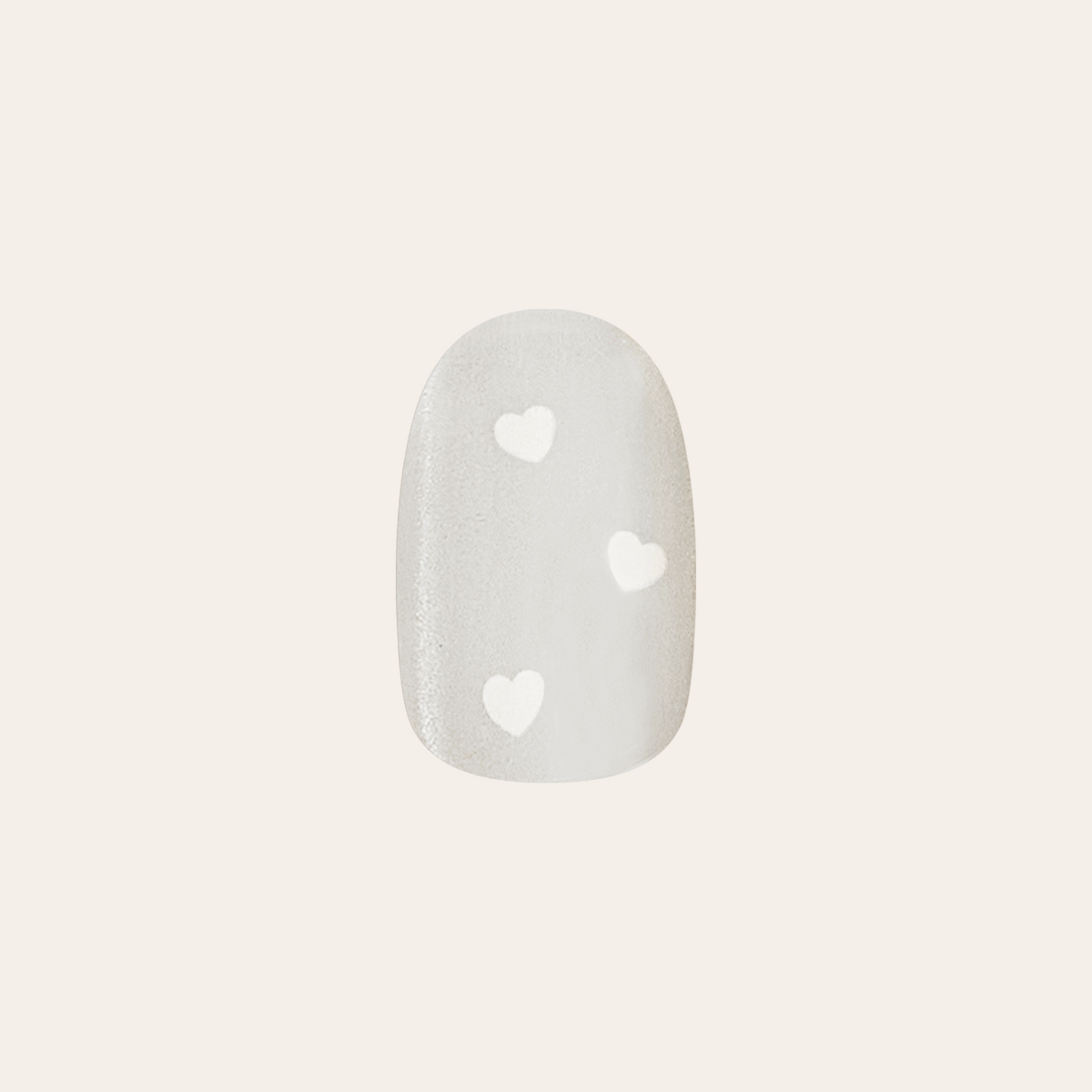 Velvet Pearly Hearts - Tab Press On | Extra Short | Round