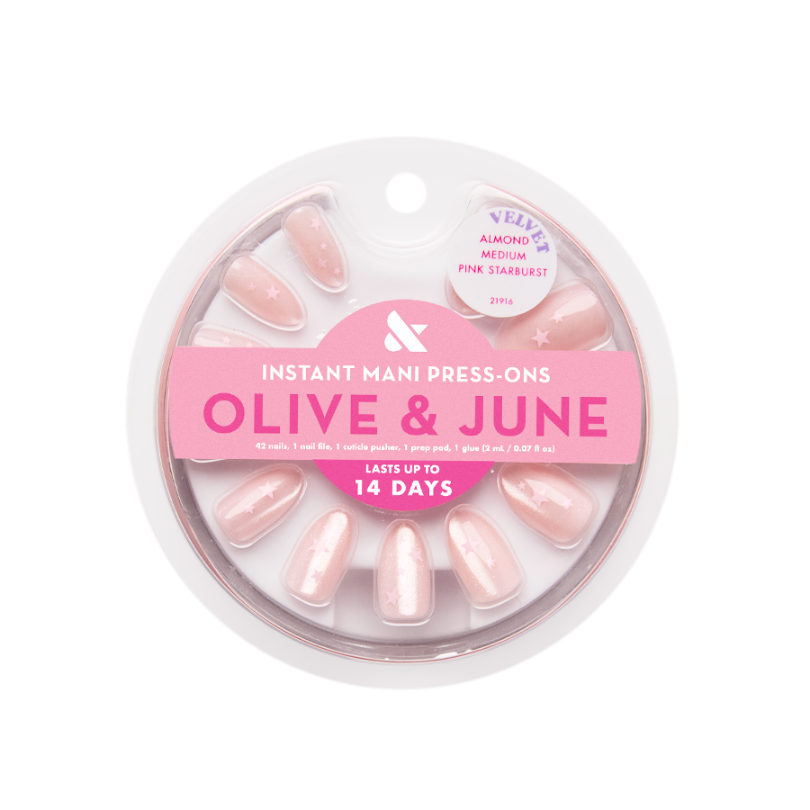 Pink Starburst - Press-On | Medium | Almond