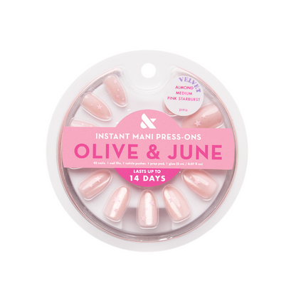 Pink Starburst - Press-On | Medium | Almond