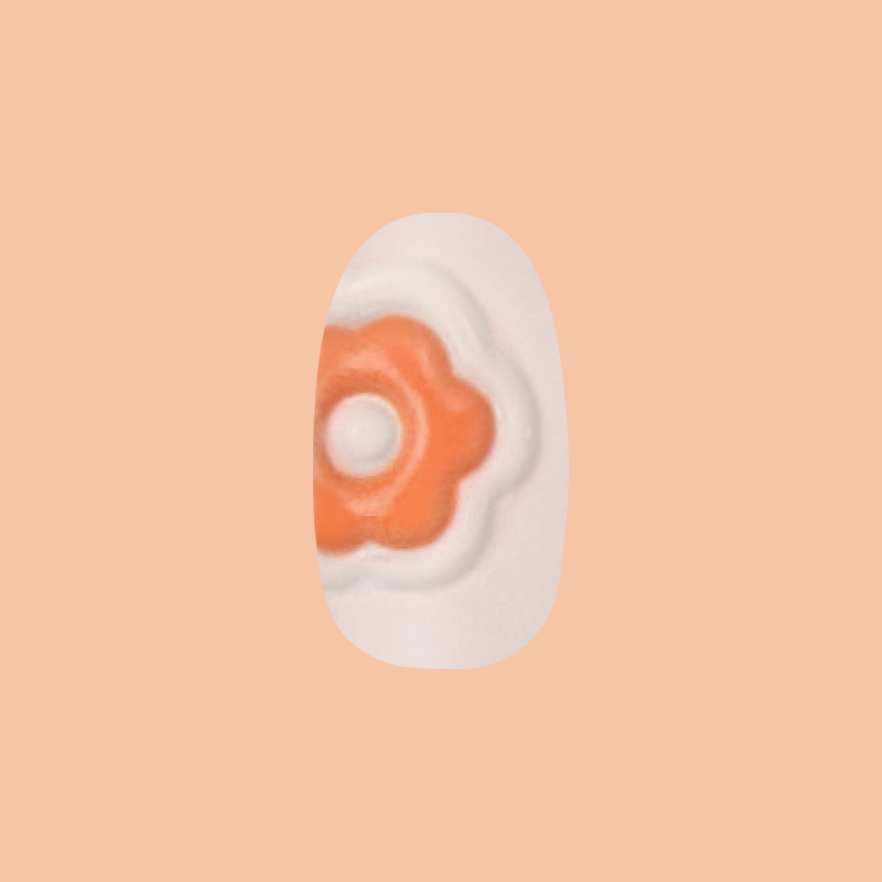 Puffy Bubble Flowers - Press-On | Short | Round