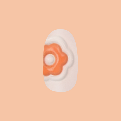 Puffy Bubble Flowers - Press-On | Short | Round