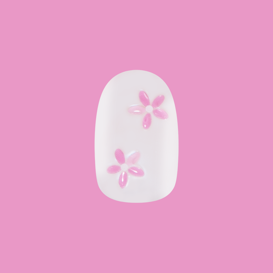 Puffy Petal Iridescent - Press-On | Short | Round