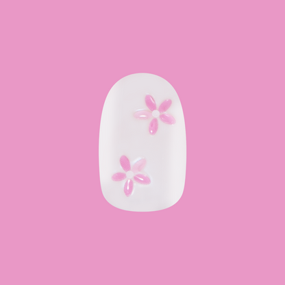 Puffy Petal Iridescent - Press-On | Short | Round