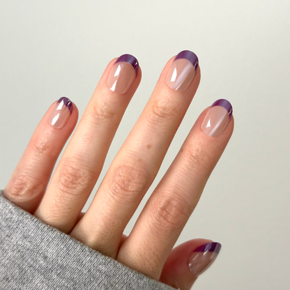 Purple Chrome Velvet - Press-On | Extra Short | Round