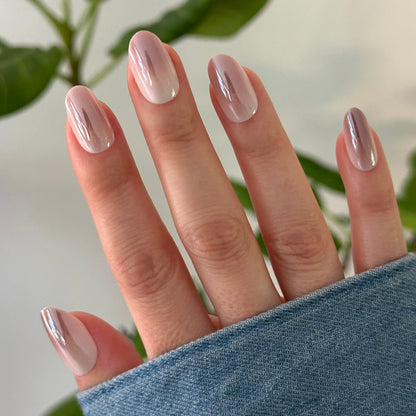 Rosewood Gradient Chrome - Press-On | Medium | Oval