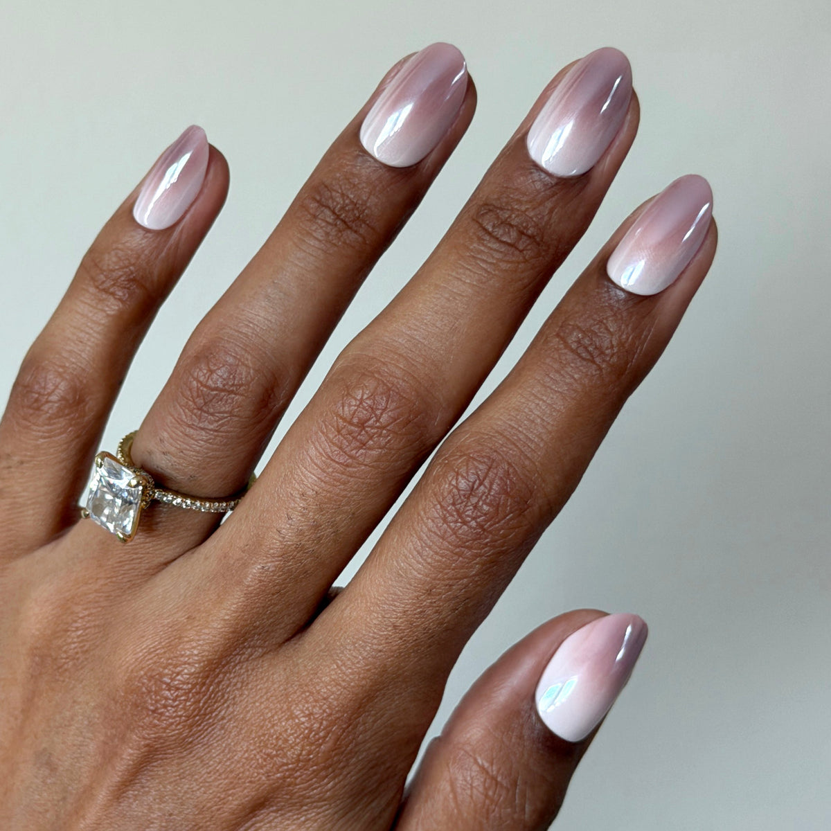 Rosewood Gradient Chrome - Press-On | Medium | Oval