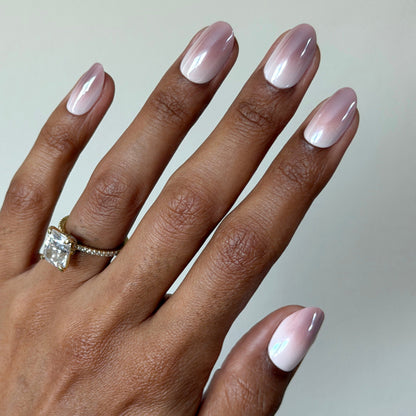 Rosewood Gradient Chrome - Press-On | Medium | Oval