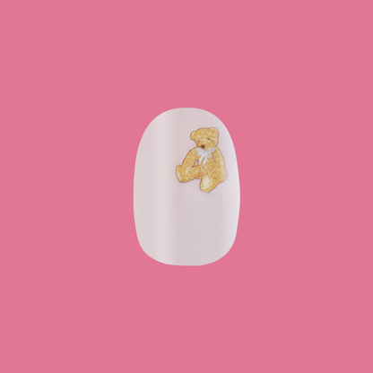 Tiny Teddy Hearts - Press On | Short | Round