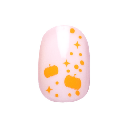 Pumpkin Party | Extra Short | Round - Tab Press-On