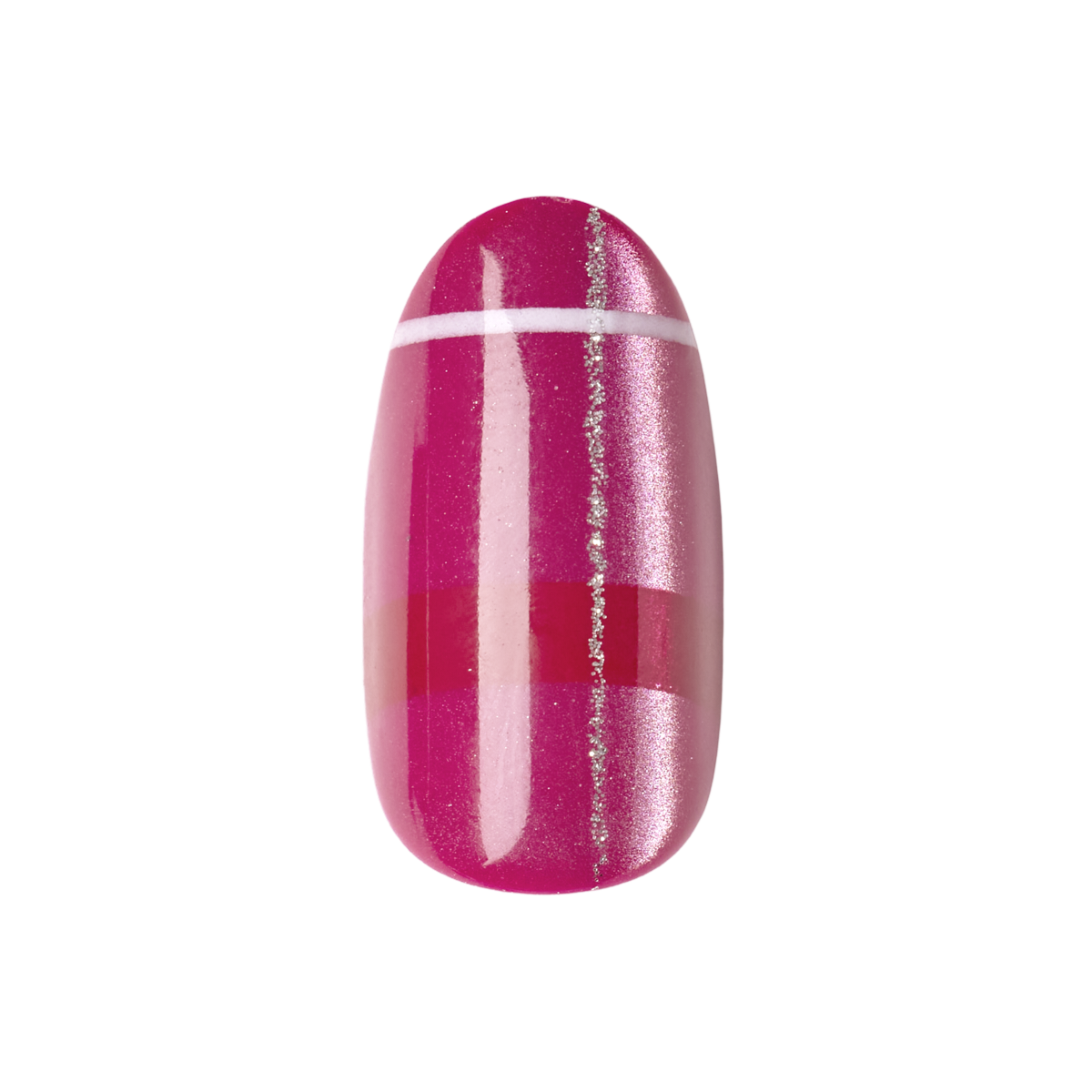 Berry Plaid Velvet - Press-On | Medium | Oval