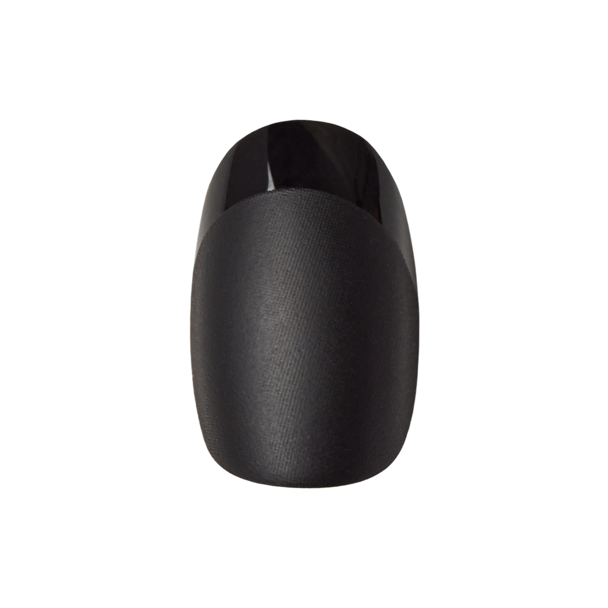 Glossy Tip Black French - Press-On | Short | Round