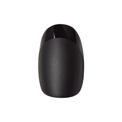 Glossy Tip Black French - Press-On | Short | Round