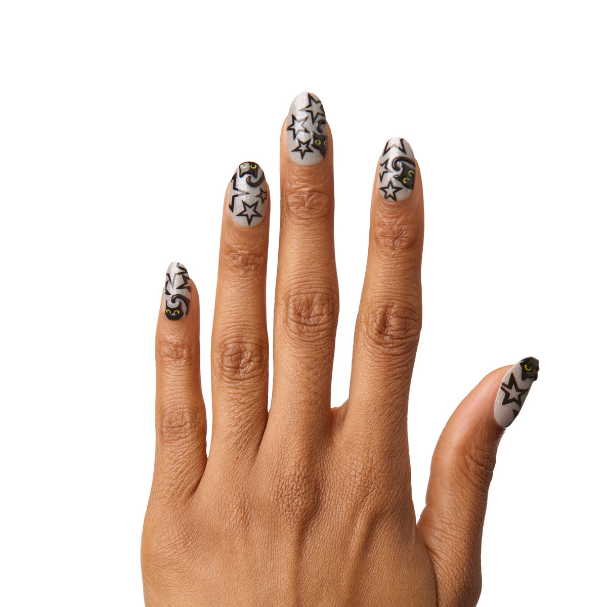 Starry Cats - Press-On | Medium | Oval