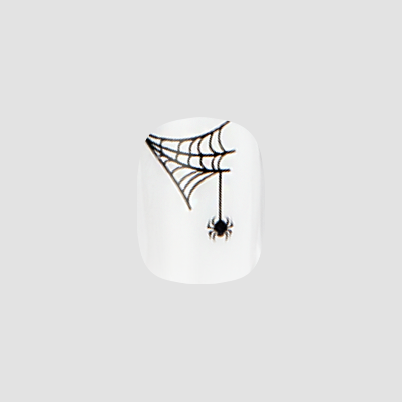 Halloween Spiderwebs | Extra Short | Squoval - Tab Press-On