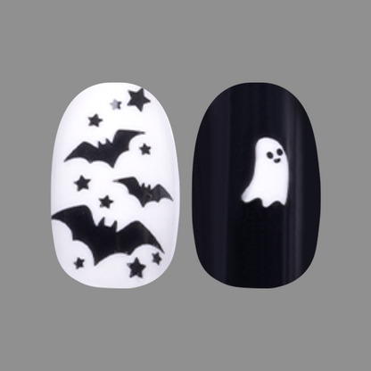 Haunted House | Short | Round - Tab Press-On