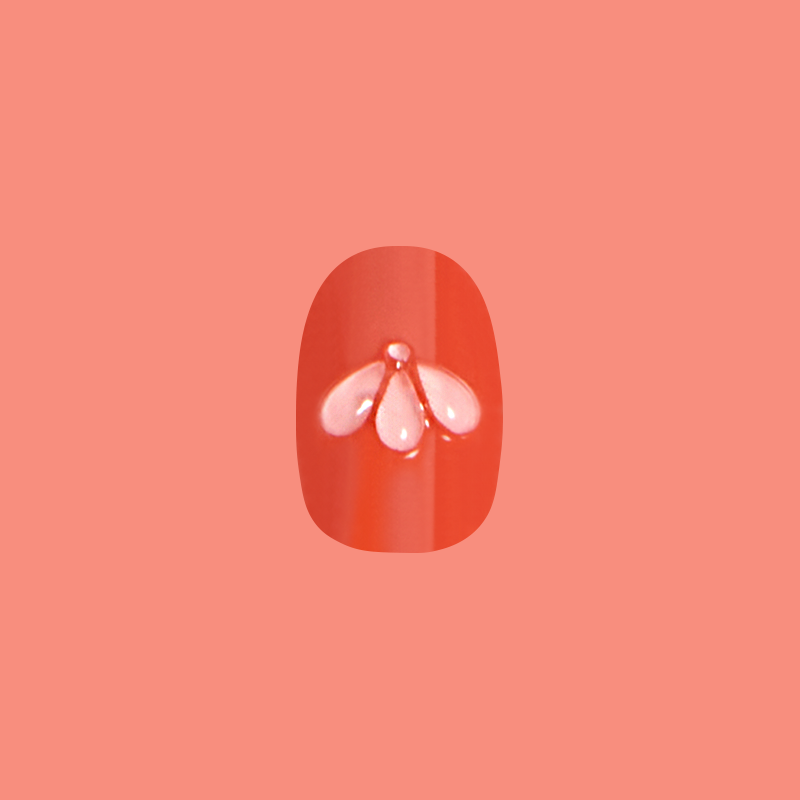 Puffy Pink Petals - Press-On | Extra Short | Round