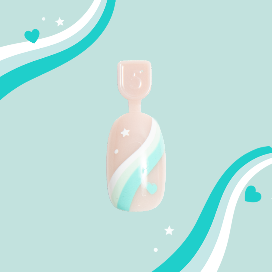 Totally Teal Swirls - Pressies | Short Medium | Round
